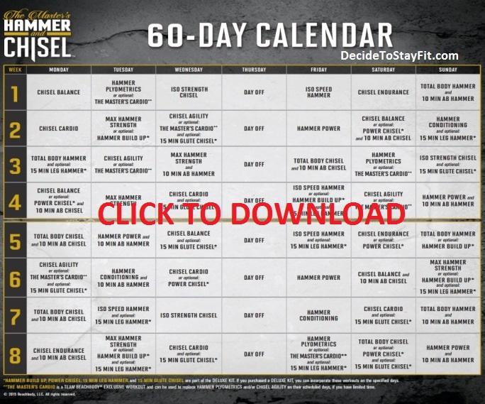 hammer and chisel workout calendar download