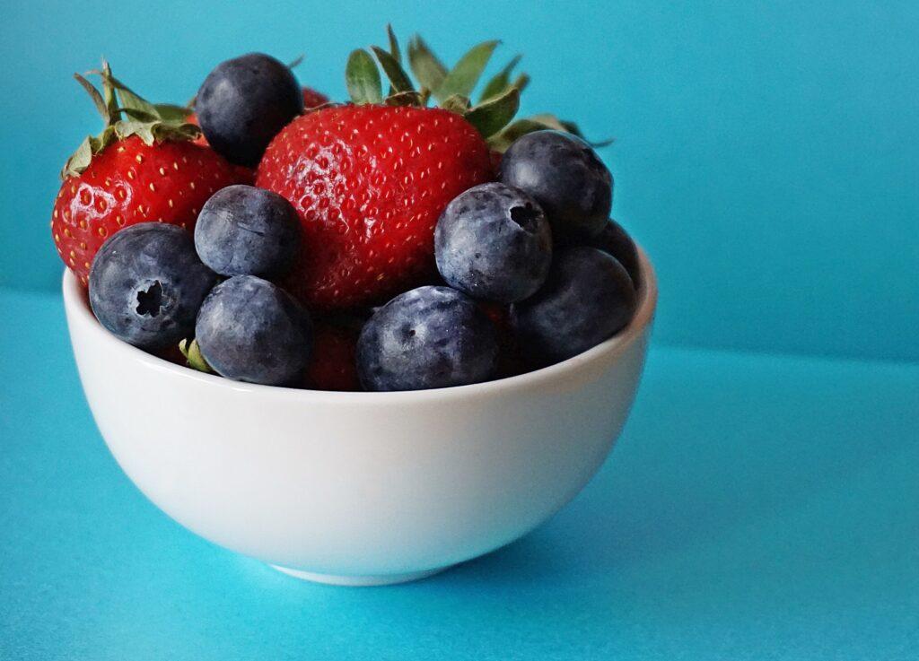 blueberries and strawberries