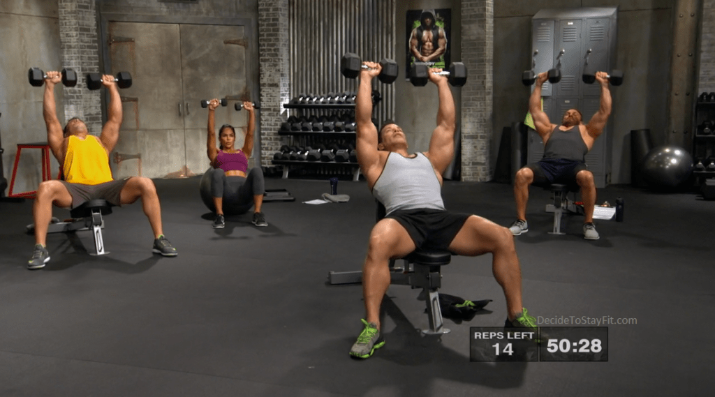 Picture of Sagi Kalev with others working out on the set of Body Beast.